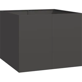 Pflanzkübel Schwarz 100x100x80 cm Stahl - Schwarz