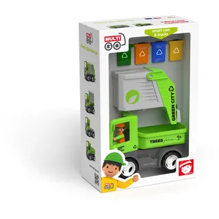 Spielset Multigo City-Set mit funktionierendem Müllwagen, Müllmann und Müllbehältern
