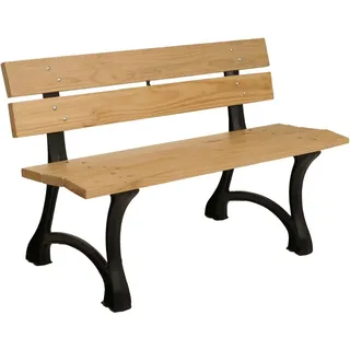MCW Gartenbank O20 2-Sitzer Gusseisen Holz Kiefer 125cm Hellbraun