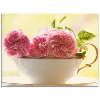 Artland Glasbild »Vintage Rosen« Blumen 1 Stk. tlg. in verschiedenen Größen, pink