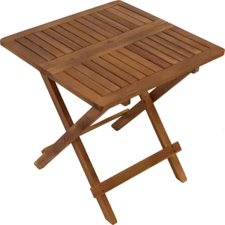 DEGAMO Beistelltisch klappbar Gartentisch Holztisch Klapptisch FLORENCIA 50x50cm, Akazienholz geölt - Braun
