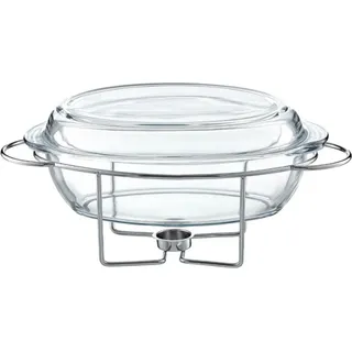 Ambition Speisewärmer aus Glas mit Vorwärmer Hitzebeständiges Gefäß Saule 4,5 L