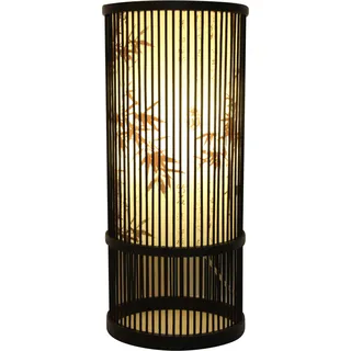 Fine Asianliving Bambus Tischlampe Schwarz Elijah D18xH42cm - Schwarz
