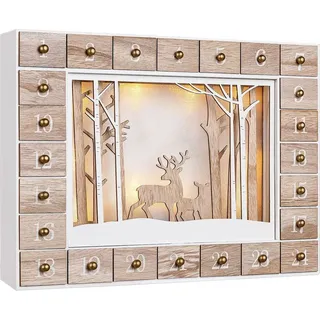 SPIELWERK Adventskalender Holz Selbstbefüllen 24 Türchen