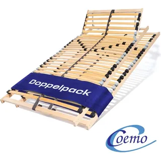 Coemo Lattenrost ERGO 100 x 200 cm 2er Set 7-Zonen 28 Leisten Kopfteil verstellbar