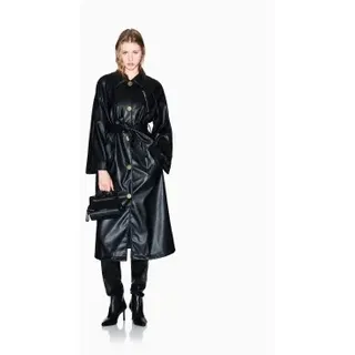 A|X Armani Exchange für Damen. XW000680AF16106UC001 Maxi Trenchcoat schwarz (L), Lässig, Polyester