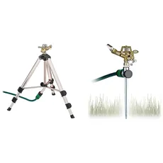 Relaxdays Sprinkler & Impulsregner Kreisregner, Bewässerung großer Flächen bis 700 m2, 15 m Reichweite, 360°, Rasensprenger, grün