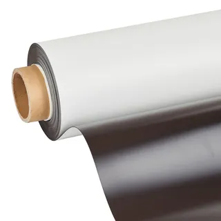 Magnetfolie zum Bedrucken, weiß 0.8 mm | 620 mm | 15 m, Ferrit|PVC