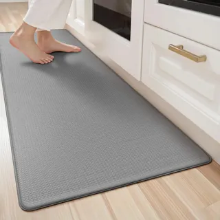 LEKEEPGO Küchenteppich 60x180cm, Küchenläufer, Teppich Küche, Grau | Anti-Müdigkeit, Vinyl Material, Rutschfest, Schmutzabweisend, Wasserdicht, Auslaufsicher, Waschbar, Leicht zu Reinigen