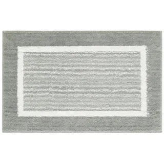 andiamo Badematte rutschfest Maui - Badezimmerteppich weich und flauschig - Duschvorleger für Badezimmer Badteppich rutschfest waschbar 60 x 100 cm Grau