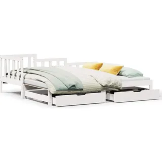 vidaXL Tagesbett Ausziehbar mit Schubladen ohne Matratze Weiß 90x190cm - Weiß