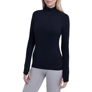 TCA Damen Fusion Quickdry Leichtes Laufshirt mit Reißverschlusstasche - Schwarz, S