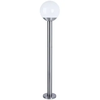 EGLO Außenleuchte Edelstahl/Glas 98,0 cm inkl. E27 LED-Lampe Silber/Weiß