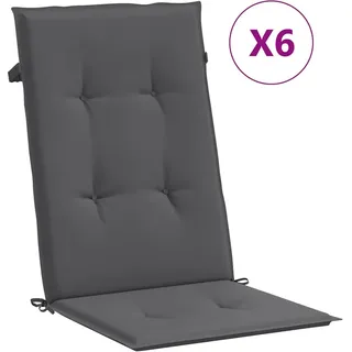 vidaXL Gartenstuhlauflagen Für Hochlehner 6Er Set Anthrazit 120/50/3 Cm , Textil , 50x3x120 cm , Gartenmöbel, Gartenpolster & Auflagen, Sesselauflagen