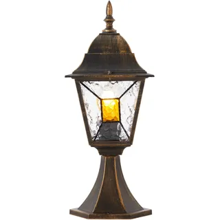 Brilliant Sockelleuchte Glas Metall B:18cm H:44cm T:18cm 1 Stk. goldfarben