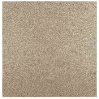 vidaXL Teppich ZIZUR Beige 200x200 cm Jute-Optik Indoor und Outdoor