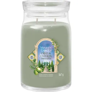 Yankee Candle Olive & Cypress, Rund, Grün, Transparent, Cypress, Olive, 1 Stück(e) - Grün