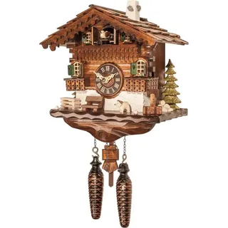 Engstler - 457_QM - Kuckucksuhr - Quarz - Nussbaum - mit Musik - 25 cm - Braun