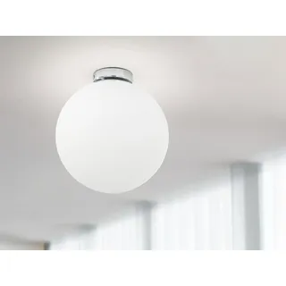 Kleine LED Deckenleuchte 1-flammige Kugellampe mit Glaskugel Weiß Ø20cm