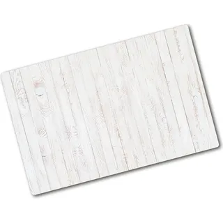 Tulup Glas Herdabdeckplatte - 80x52 cm - Ceranfeldabdeckung Spritzschutz Glasabdeckplatte - Einteilig - Sonstige - Holz - Weiß