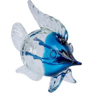 Deko Fisch H19cm Glas Skulptur Tischdeko Maritim Deko Aufsteller Glasfigur Blau - Blau