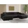 Eckcouch U form Wohnzimmer Couch Large 342cm Siena stoff Poso Schwarz Schwarz