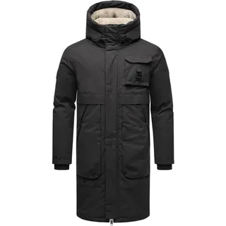 Wintermantel STONE HARBOUR "Wintermantel Cyriaan XX", Herren, Gr. M, schwarz, Obermaterial: 55% Nylon NY. 45% Baumwolle CO.  Obermaterial: Futter: 100% Polyester PES. 100% Polyester PES., Mäntel Wintermantel