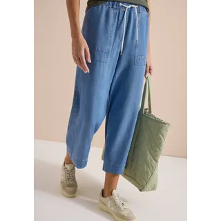 Cecil Stoffhose mit elastischem Bund, mid blau wash
