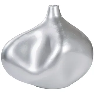 Tischvase GILDE "Vase organisch Jolie silberfarben H. 33,5 cm", silberfarben, B:36,5cm H:33,5cm T:25cm, Kunstharz, Vasen, Tischvase