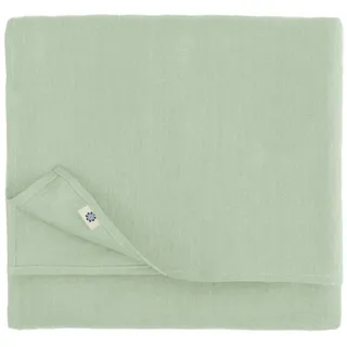 Linen & Cotton Tischdecke Stoff Tischtuch Tischwäsche Hygge -100% Leinen, Hellblau/Blau (100 x 100 cm) Mitteldecke Klein Quadratisch für Home Küche Couchtisch Tuch Dekoration Cafe