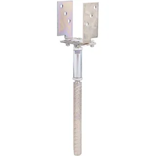 GAH Alberts Alberts 219901 U-Pfostenträger | höhen- und breitenverstellbar und zum Einbetonieren | galvanisch verzinkt, dickschichtpassiviert | Breite 71 - 161 mm | Höhenverstellung um 60 mm | Betonanker 250 mm