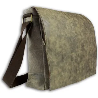 Harolds Herren Messenger Bag Canvas Kunstleder braun OTJ2380N - Braun