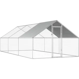Outdoor-Hühnerkäfig 2,75x6x1,92 m Verzinkter Stahl - Silber