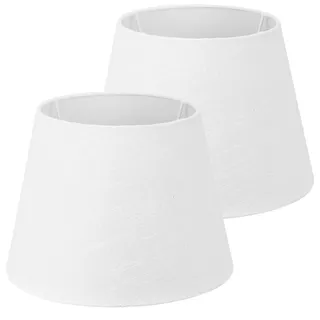 Navaris 2x Lampenschirm aus Leinen - 2er Pack E27 Lampen Schirm für Tischlampe oder Stehlampe - 2 Ersatz Lampenschirme klein - Außen Weiß/Innen Weiß