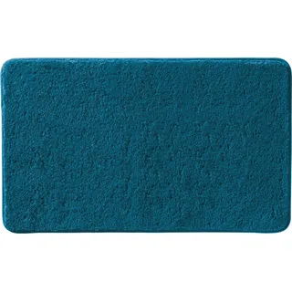 Erwin Müller Badematte, Badteppich, Badvorleger Rhodos Uni rutschhemmend Petrol Größe 70x120 cm - ultraweich, extrem saugfähig, flusenarm