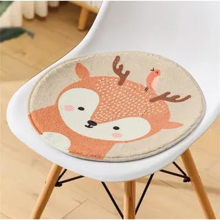 champracer Runde Stuhlkissen Sitzkissen Kinder Sitzkissen Stuhl Sitzpolster, Waschbare Weiche Sitzkissen Komfort Stuhlauflage als Stuhl Kissen für Outdoor & Indoor Gartenstuhl (Rotwild,30x30 cm)