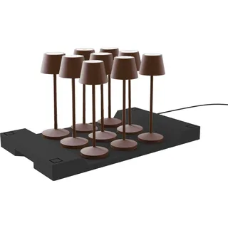 Lumisky EMILY Vintage Tischleuchte, kabellos, LED, warmweiß, dimmbar, Höhe 25 cm, mit Ladeplatte, 9 Stück