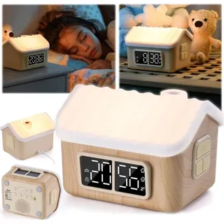 Nachttischlampe LED-Lampe Wecker für Kinder Kind Haus Häuschen - Bronze