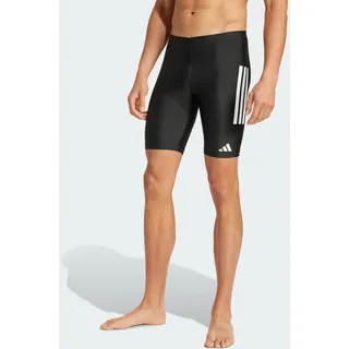 adidas Men's 3 Stripes Swim Jammers 8 INCH, Black/White, M