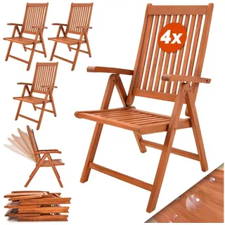 CASARIA Vanamo Gartenstuhl 55 x 70 x 106 cm braun 4 St.