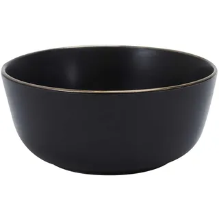 HOME DECO FACTORY Porzellanschale Schwarz mit Goldrand 14 cm Schwarz