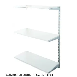 Biedrax Wandregal - Anbauregal 30 x 60 x 100 cm, Farbe silber - 3 Fachboden grau