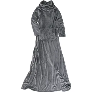 Wohndecke MY HOME "Tianna Ärmeldecke", grau (weiß, neutral), B:150cm L:200cm, Obermaterial: 100% Polyester, Wohndecken, Wohndecke, Kuscheldecke mit Ärmeln und integrierter Tasche superweich, 150x200 cm