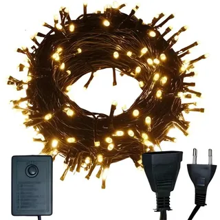 Verk 26207 Weihnachtsbeleuchtung, 500 LEDs, warmweiß, 7 Programme, 35 m - Weiß