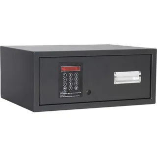Rottner 114335 Anthrazit, HomeDesign Schubladentresor HDS-9100 Elektronikschloss, mechanischer und elektronischer Notöffnung, BxH 47x20 cm, Feuerfalz, Blauer Teppich, inkl. Montagematerial