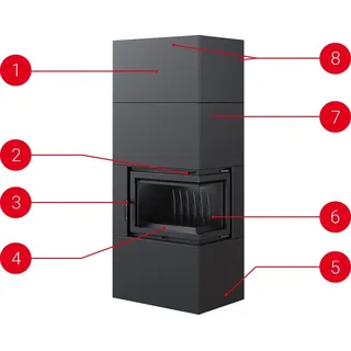 Kratki Kaminofen Simple 8 Stahl Schwarz
