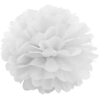 JZK 10 Stück 20cm weiße Pompons aus Seidenpapier, Pompons pom poms pon pon Dekorationszubehör für Hochzeit, Geburtstag, Taufe, Kommunion, hängende Dekoration für Mädchenzimmer und Party