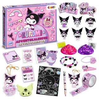 CRAZE Kuromi Adventskalender 2026 Mädchen – 24 Überraschungen | Mit 3D-Figuren, Schmuck, Schreibwaren & magischem Schleim – 24 Kuromi Überraschungen für die Adventszeit