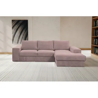 werk2 Ecksofa Rozzana, in modischem Cord-Bezug, rosa