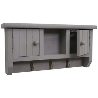 MCW Schlüsselbrett MCW-A48, Schlüsselkasten Schlüsselboard mit Türen, Massiv-Holz MVG-zertifiziert ~ grau